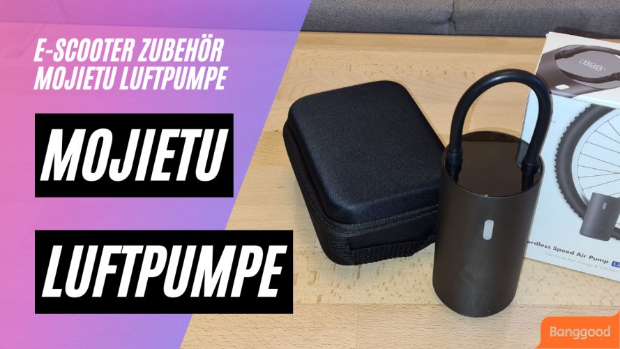 Mojietu Luftpumpe mit Druckerkennung für E-Scooter, Fahrrad, Motorrad und Auto von Youpin